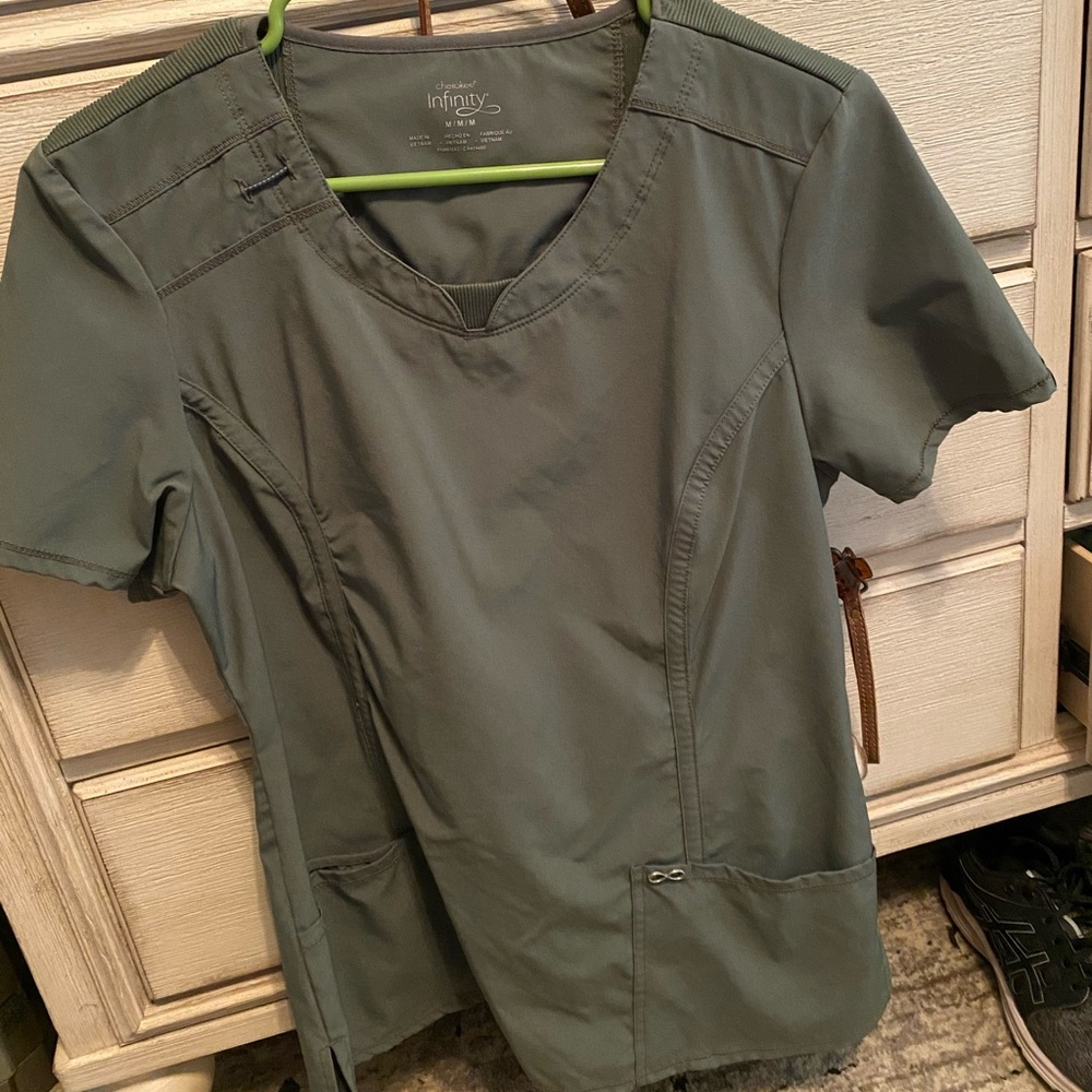 Olive green infinity scrubs